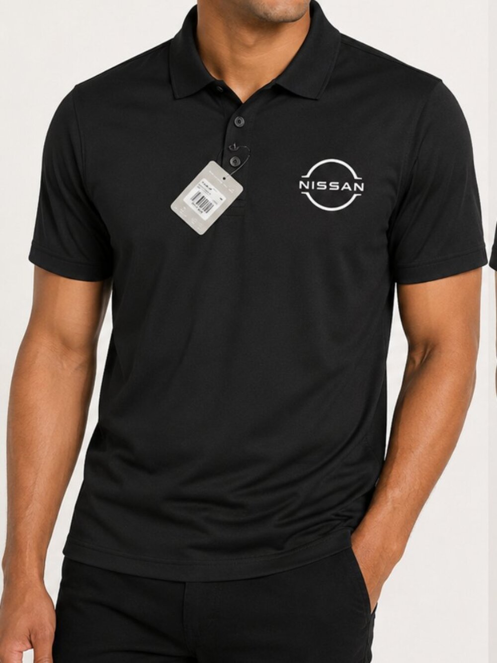 Nissan Men's Polo Shirt Size Small Black Performance Short Sleeve NWT Trimark